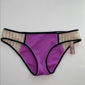 🆕 NWT Victoria's Secret Purple Crochet Bikini Bottom size Medium